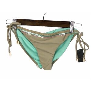NEW Ninety-Six 96 Degree Y2K Sequin & Shell Tank‎ & Blue Swim Bottoms M